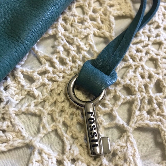 Soft Teal Fossil Crossbody Bag - Picture 4 of 11